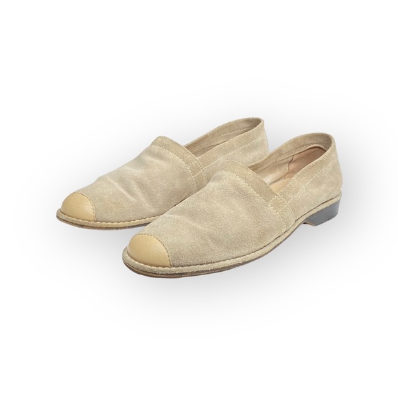 Donald J Pliner ⌘ Leather Cap Toe Espadrille Flats Shoes ⌘ Sand Suede ⌘ 6M - Picture 9 of 16